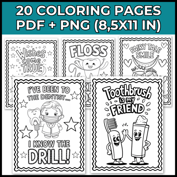 Dental Health Month Coloring Pages | October Dental Health Coloring Sheets - Image 3