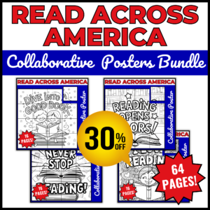 March Reading Across America Day Collaborative Coloring Posters Bundle