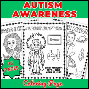 National Autism Awareness Month: Famous People With Autism Coloring Pages
