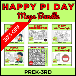Pi Day Activity Bundle: Coloring Pages, Reading Comprehension, Craft & More!