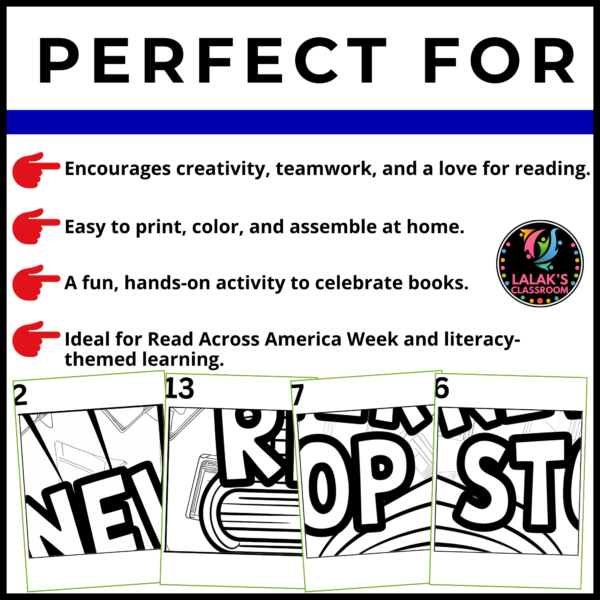 Read Across America Day: Collaborative Poster & Coloring Pages set 2 - Image 3