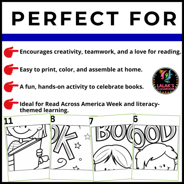 Read Across America Day: Collaborative Poster & Coloring Pages set 4 - Image 3