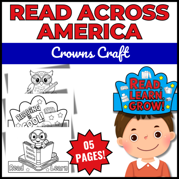 March Reading Across America Day Mega Bundle: Coloring Pages, Craft, and More! - Image 4