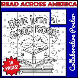 Read Across America Day: Collaborative Poster & Coloring Pages set 4