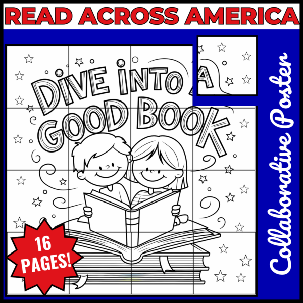 March Reading Across America Day Collaborative Coloring Posters Bundle - Image 3