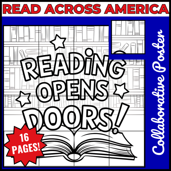 March Reading Across America Day Collaborative Coloring Posters Bundle - Image 4