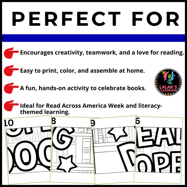 Read Across America Day: Collaborative Poster & Coloring Pages set 3 - Image 3