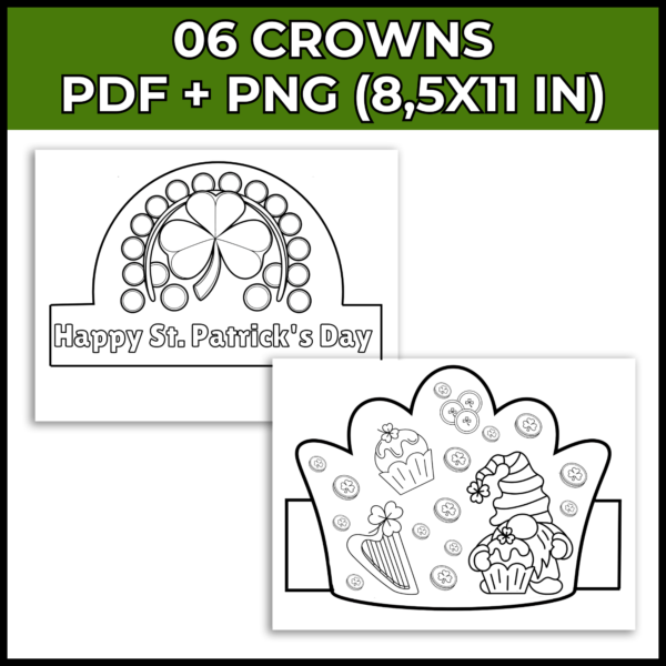 St. Patrick's Day Craft Crowns-Hats-Headbands- March Craft - Leprechaun Hats - Image 3