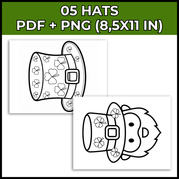 St. Patrick's Day Craft Crowns-Hats-Headbands- March Craft - Leprechaun Hats - Image 2
