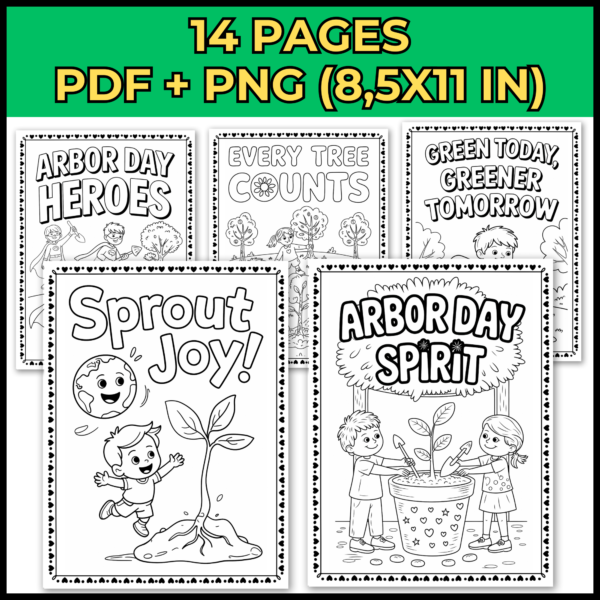 Arbor Day Coloring Pages | Earth Day Tree Planting Activities for Kids - Image 2