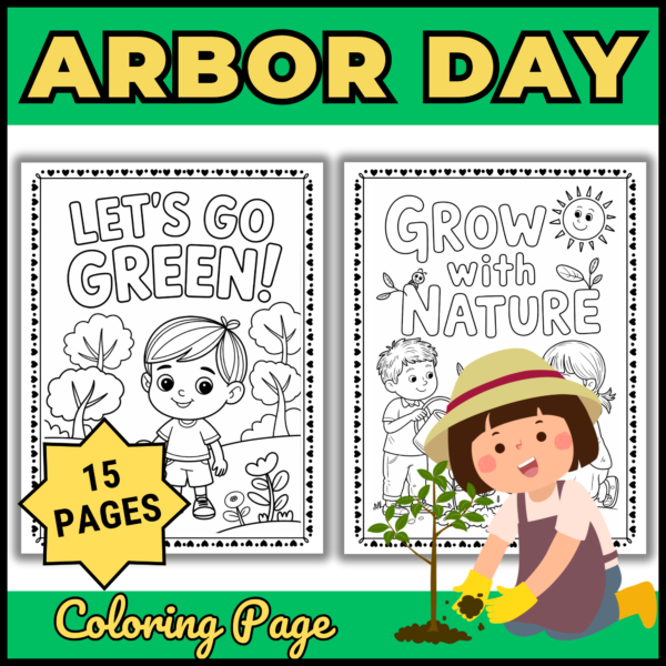 Arbor Day Coloring Pages | Earth Day Tree Planting Activities for Kids