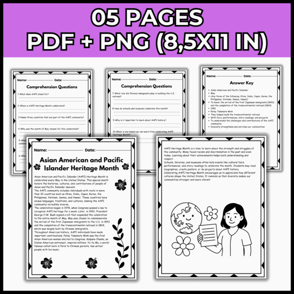 Asian American Pacific Islander Heritage Month Reading Passage | May Activities - Image 2