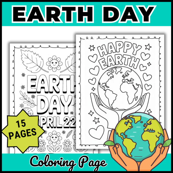 Earth Day Activities Bundle: Coloring/ Hat & Crown Template/ Protect the Planet - Image 2