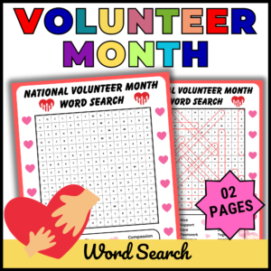 National Volunteer Month Word Search