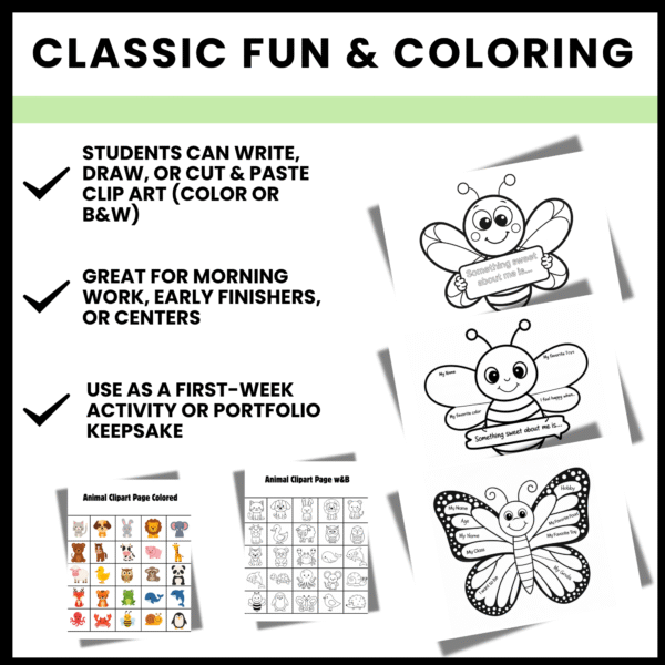 Back to School All About Me Nature, Flower Craft | Bumble Bee, Butterfly - Image 4
