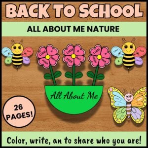 Back to School All About Me Nature, Flower Craft | Bumble Bee, Butterfly