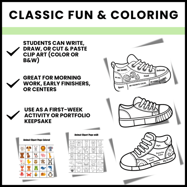 all about me sneaker | worksheets, writing prompt | poster ,bulletin board - Image 2